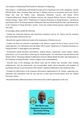 Case Analysis Collaborating With Outside Providersprior To B