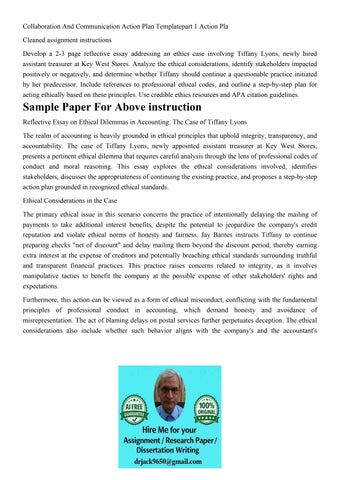 Collaboration And Communication Action Plan Templatepart 1 A