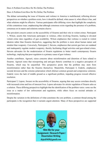 Does A Problem Exist How Do We Define The Problem Does A Pro