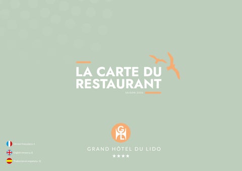Carte Restaurant - Hotel le Lido - Argelès-sur-mer
