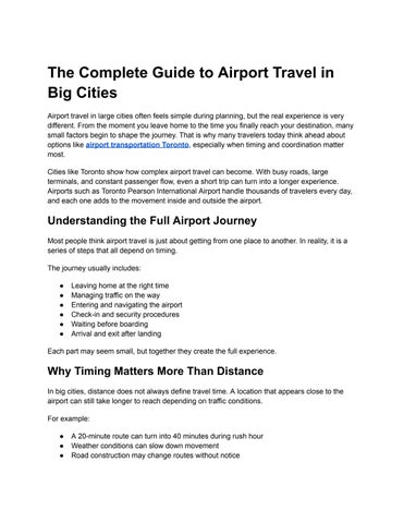 The Complete Guide to Airport Travel in Big Cities