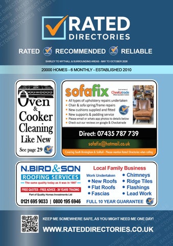 Shirley to wythall Rated directory May to October 2026