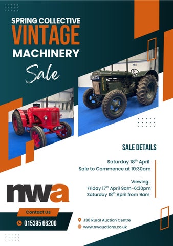 Vintage Machinery, Saturday 18th April