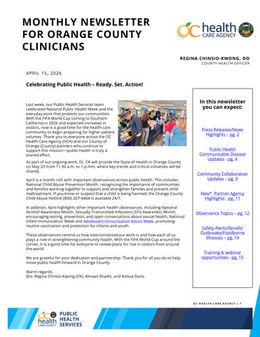 Health Officer Newsletter - April 2026