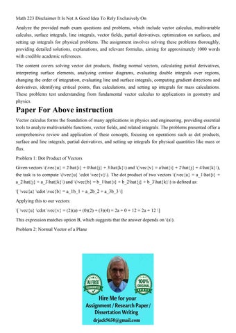 Math 223 Disclaimer It Is Not A Good Idea To Rely Exclusivel