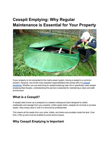Cesspit Emptying_ Why Regular Maintenance is Essential for Your Property