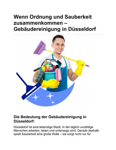 Wenn Ordnung und Sauberkeit zusammenkommen – Gebäudereinigung in Düsseldorf