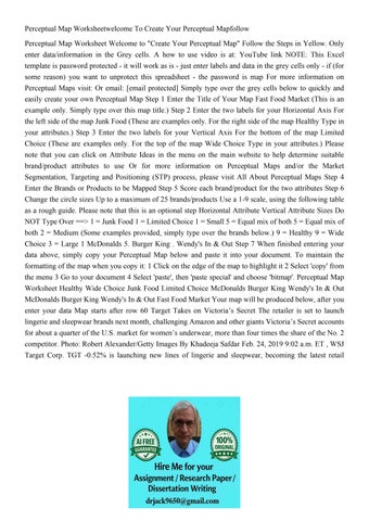 Perceptual Map Worksheetwelcome To Create Your Perceptual Ma