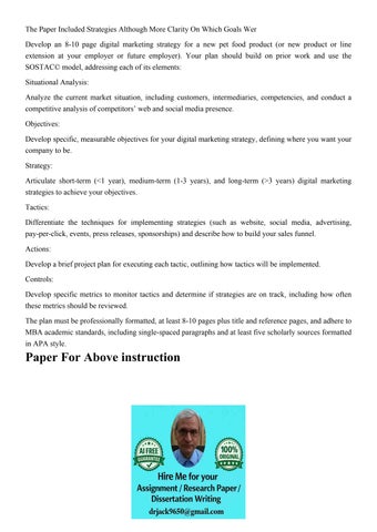 The Paper Included Strategies Although More Clarity On Which