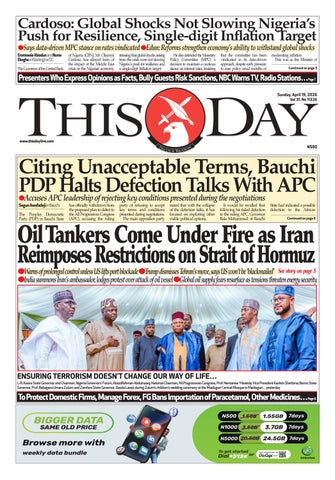 SUNDAY 19TH  APRIL 2026