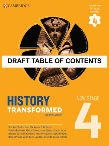 History Transformed Stage 4 2ed Table of Contents