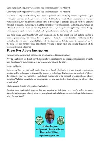 Competencythis Competency Will Allow You To Demonstrate Your