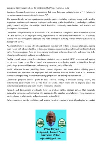 Conscious Scorecardcorrections To Conditions That Cause Harm