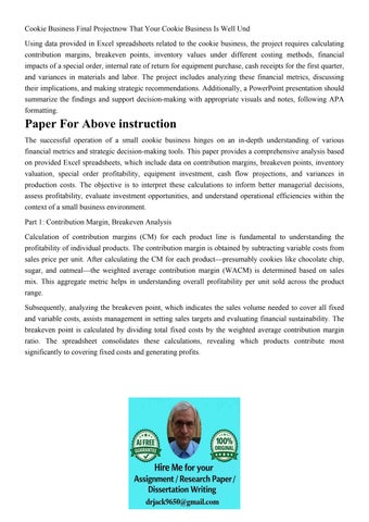 Cookie Business Final Projectnow That Your Cookie Business I