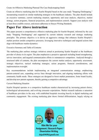 Create An Offensive Marketing Planread The Case Studystoppin