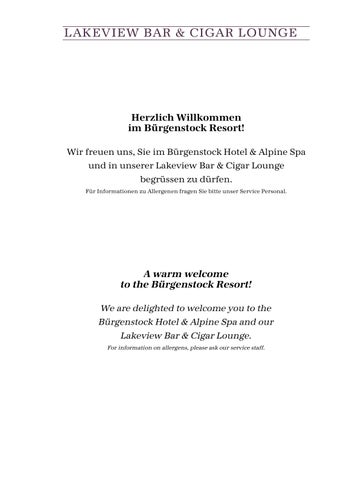 Lakeview Bar & Cigar Lounge Menu