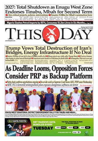 MONDAY 20TH  APRIL 2026