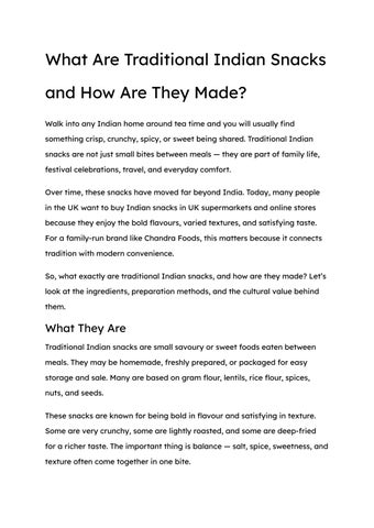 What Are Traditional Indian Snacks and How Are They Made_