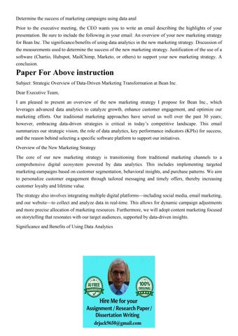 Determine the success of marketing campaigns using data anal