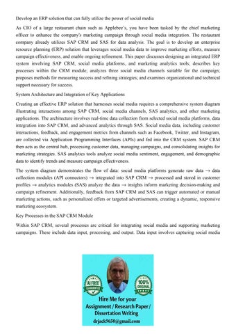 Develop an ERP solution that can fully utilize the power of 