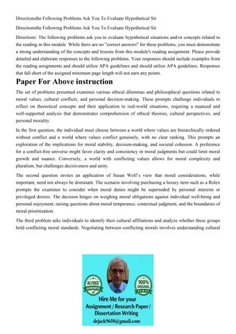 Directionsthe Following Problems Ask You To Evaluate Hypothe