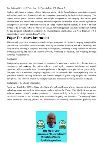 Due Datesun 1213155 6 Pages Body Of Paperstudents Will Choos