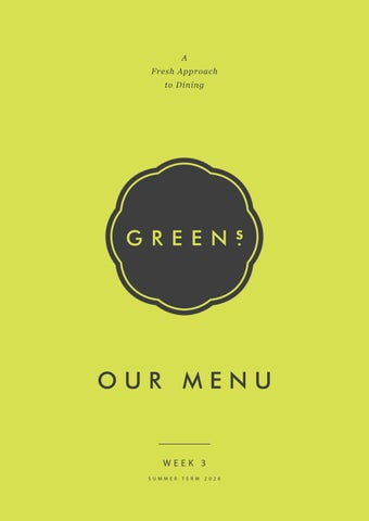 Greens Summer Term Menu 2026 - Week 3