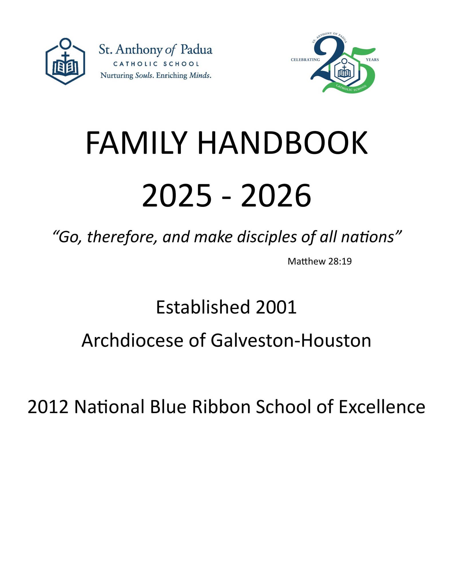 Family Handbook 2025-2026 by St. Anthony of Padua Catholic School - Issuu