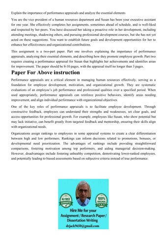 Explain the importance of performance appraisals and analyze