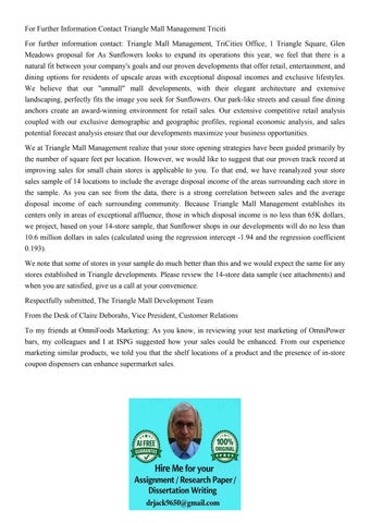 For Further Information Contact Triangle Mall Management Tri