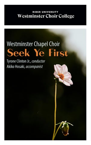 Westminster Chapel Choir: Seek Ye First Program