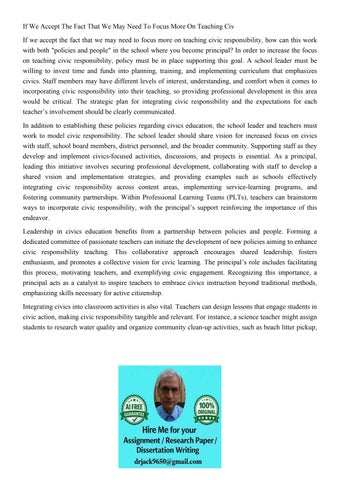 If We Accept The Fact That We May Need To Focus More On Teac