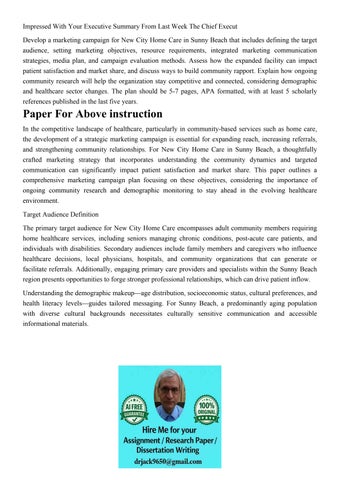 Impressed With Your Executive Summary From Last Week The Chi