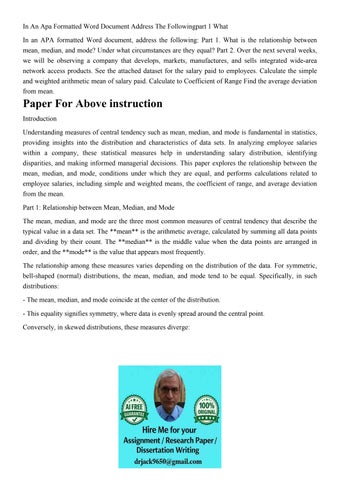 In An Apa Formatted Word Document Address The Followingpart 