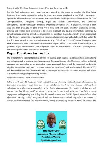 Instructionsfor This Final Assignment Apply What You Have Le