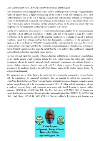 Many Communities Consist Of People From Diverse Cultures And