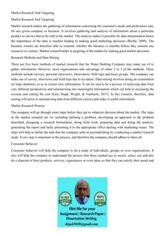 Market Research And Targeting Market Research And Targeting 