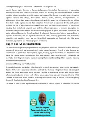 Meaning In Language An Introduction To Semantics And Pragmat