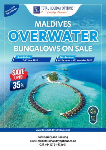 THO Maldives Overwater Bungalows Promotion_NZ