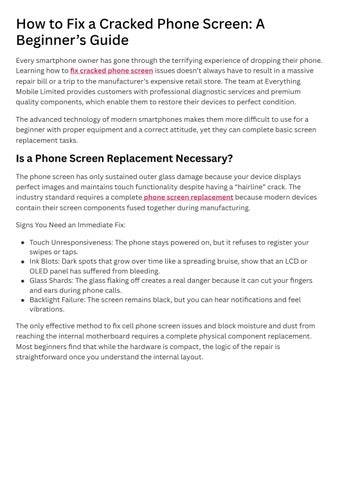 Fixing a Cracked Phone Screen: What Every Beginner Should Know