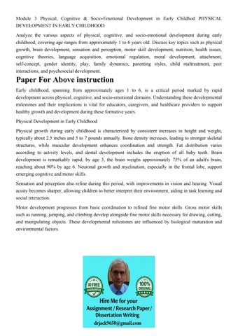 Module 3 Physical, Cognitive & Socio-Emotional Development i