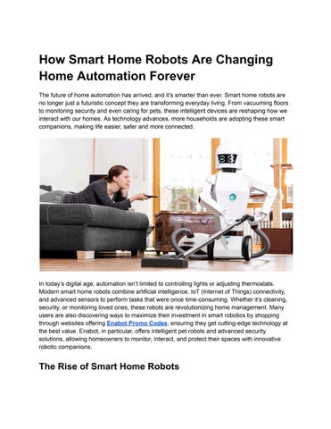 How Smart Home Robots Are Changing Home Automation Forever