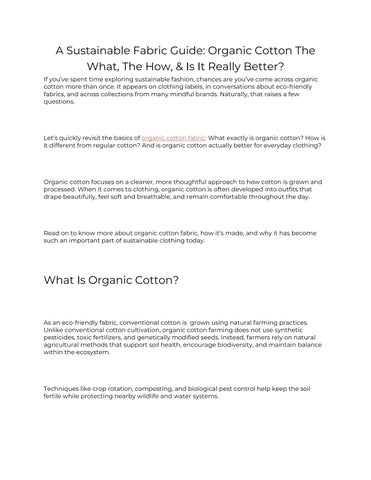 Organic Cotton Clothing: Fabric Care Tips to Make Your Outfits Last Longer