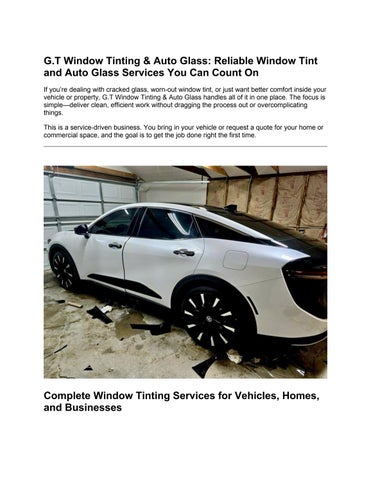 G.T. Window Tinting & Auto Glass