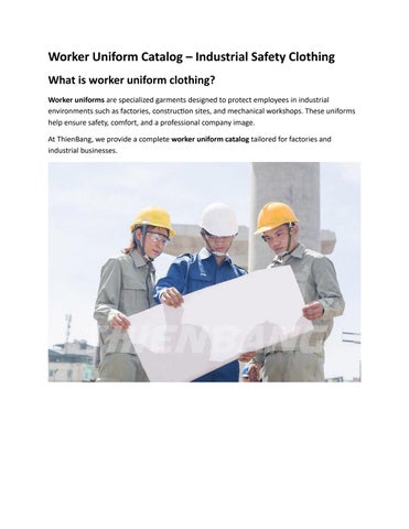 Worker Uniform Catalog