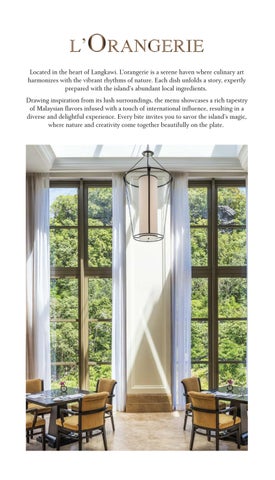 e-Menu: L'Orangerie A La Carte Menu