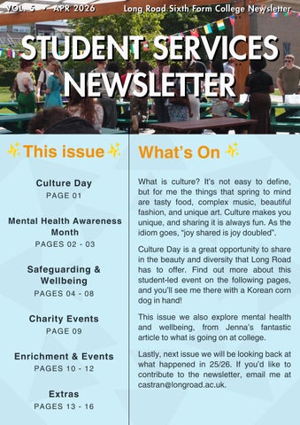Student Services Newsletter 25/26 VOL. 5