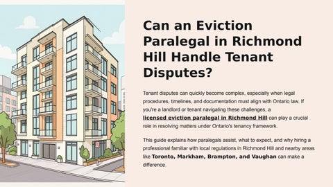 Can an Eviction Paralegal in Richmond Hill Handle Tenant Disputes?