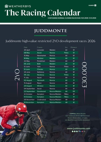 Racing Calendar - 18th May-31st May - Number 8