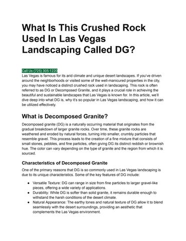 What Is This Crushed Rock Used In Las Vegas Landscaping Called DG_